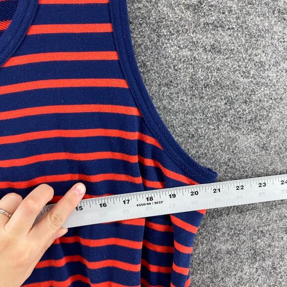 St. John's Bay Dress Women 2XL Blue Striped Sheath Short Drawstring Sleeveless - Picture 4 of 6